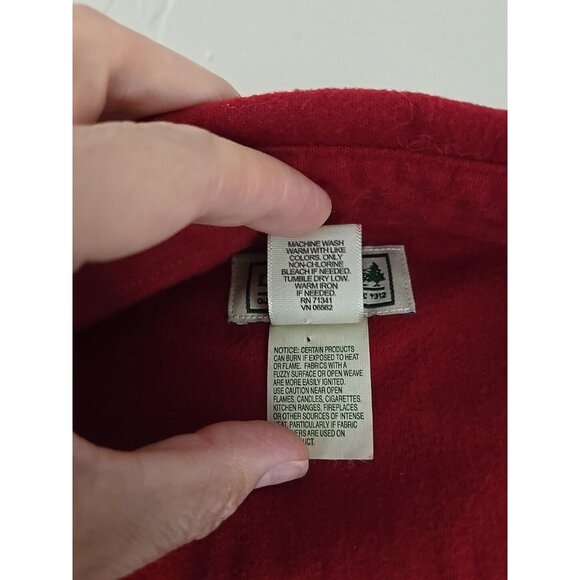 VTG LL Bean Men's Large (Tall) Shirt Jacket Heavy Duty Button Down Pocket RED - Picture 10 of 16